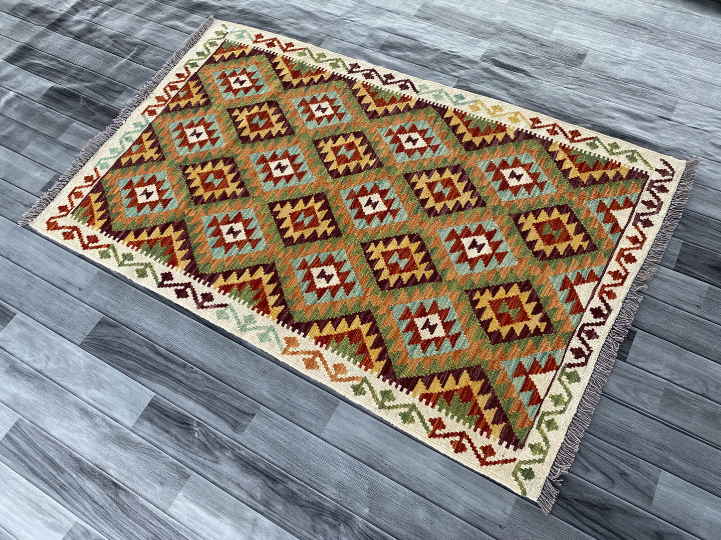Handmade Afghan Chobi Kilim Rug 156x99 cm KAS#739