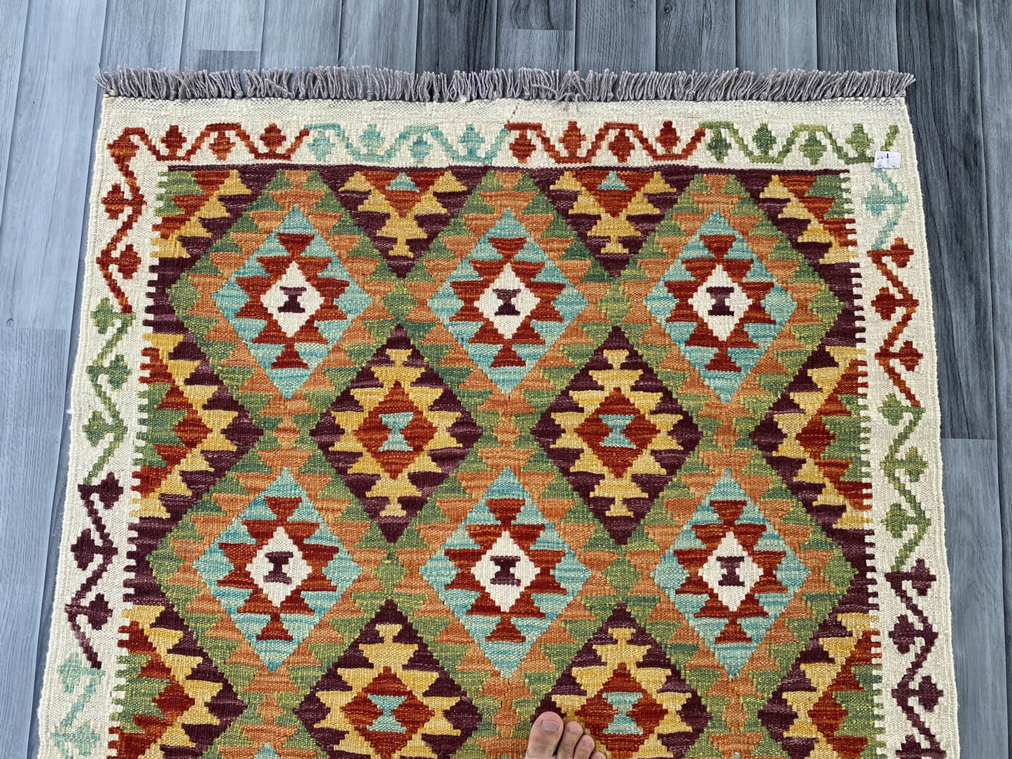 Handmade Afghan Chobi Kilim Rug 156x99 cm KAS#739