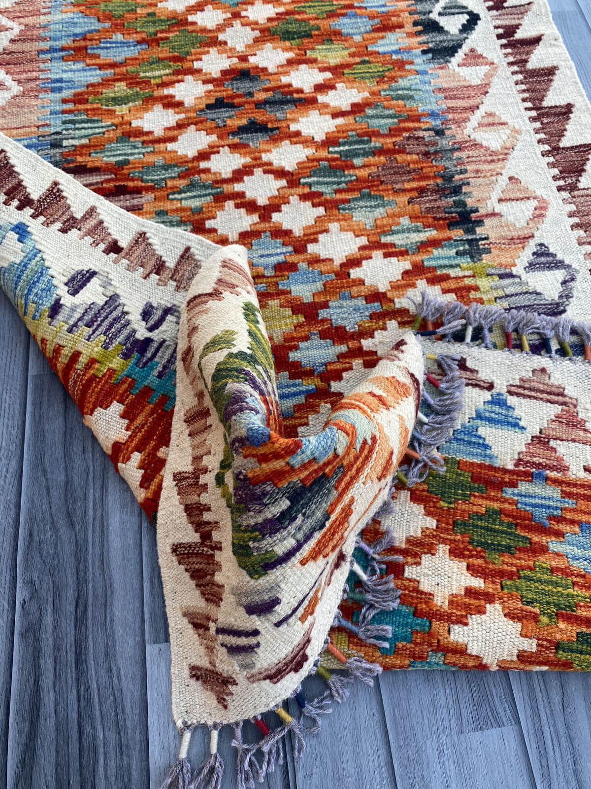 Handmade Flat Weave Kilim Rug ( 380 cm x 79 cm )