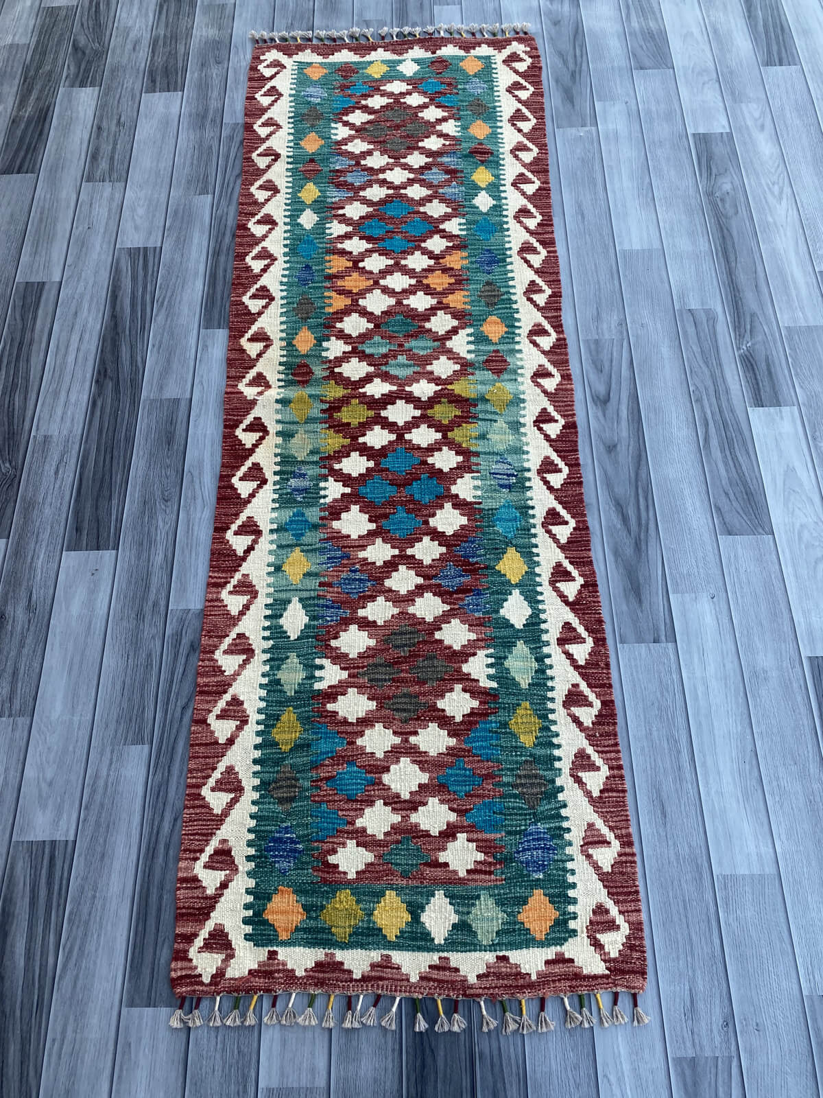 Handmade Flat Weave Kilim Rug ( 202 cm x 67 cm )