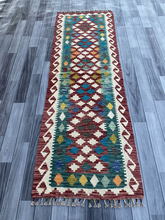 Handmade Flat Weave Kilim Rug ( 202 cm x 67 cm )