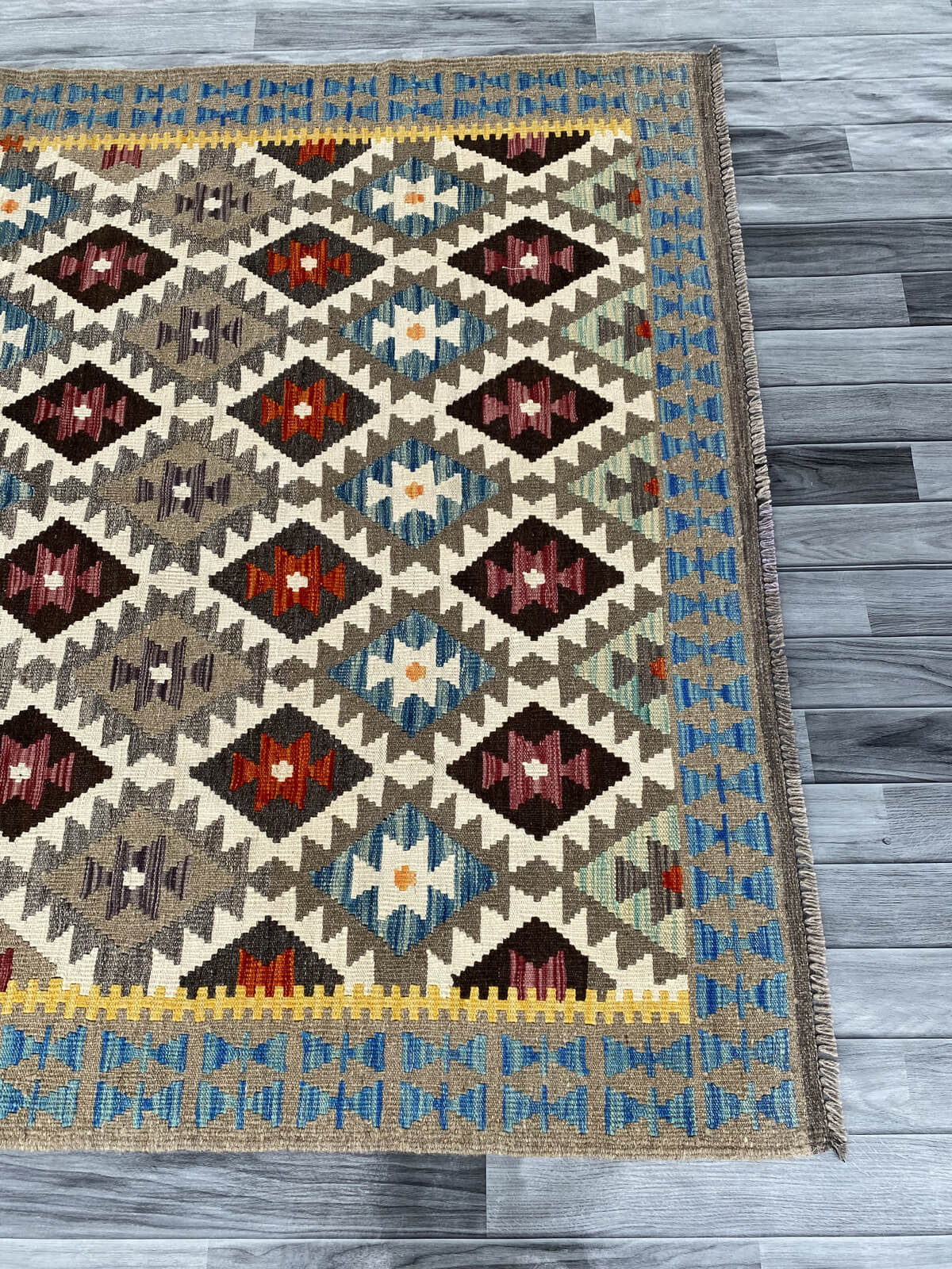 Handmade Afghan Chobi Kilim Rug 221x166 cm KAS#745