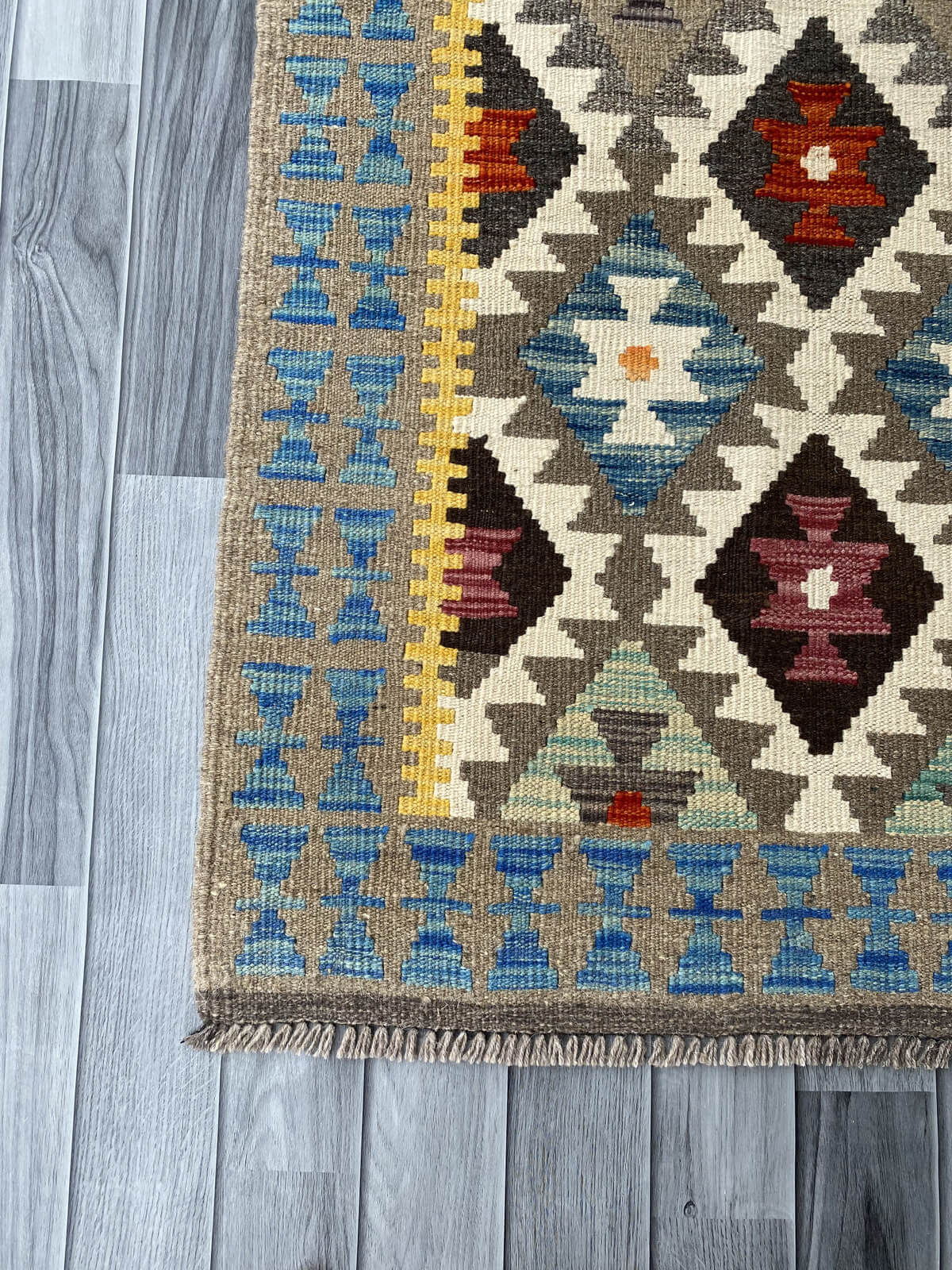 Handmade Afghan Chobi Kilim Rug 221x166 cm KAS#745