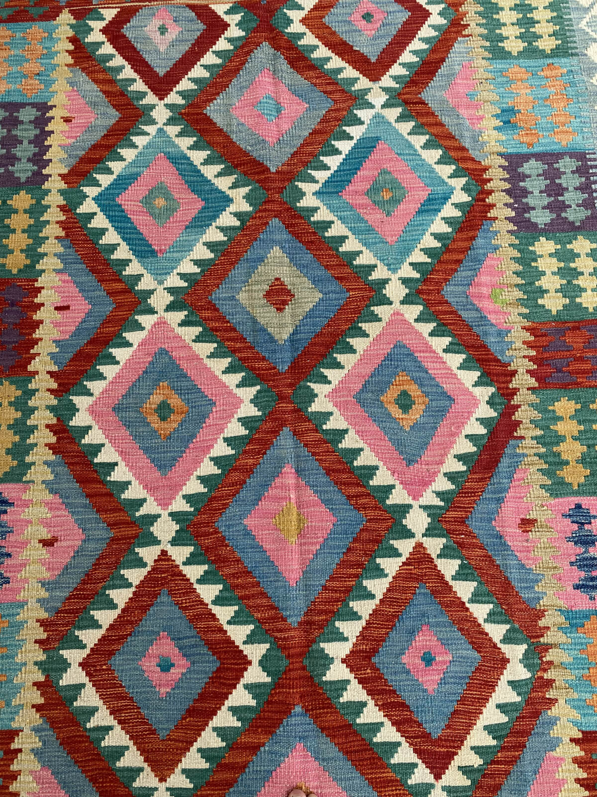 Handmade Afghan Chobi Kilim Rug 195x155 cm KAS#747