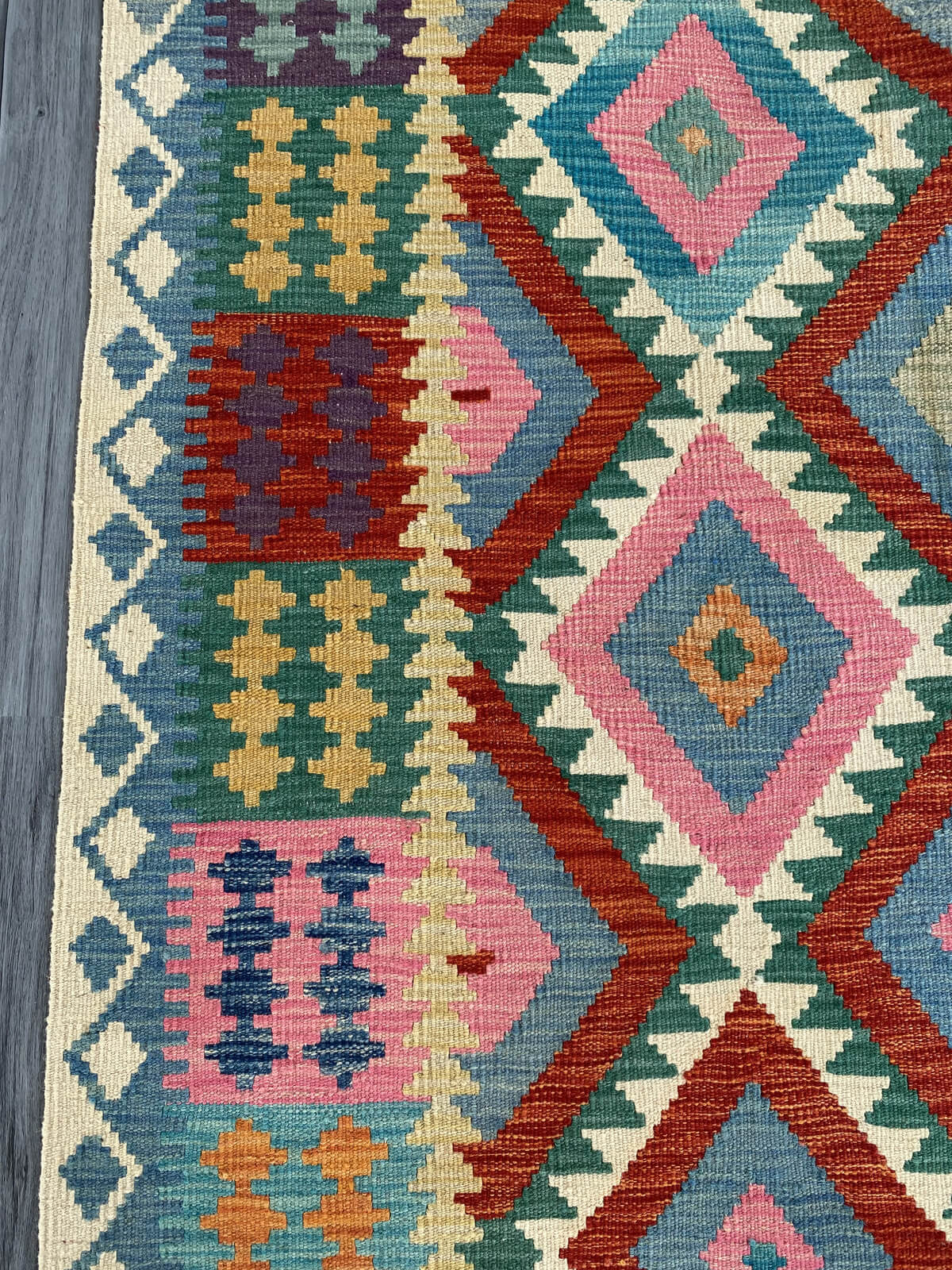 Handmade Afghan Chobi Kilim Rug 195x155 cm KAS#747