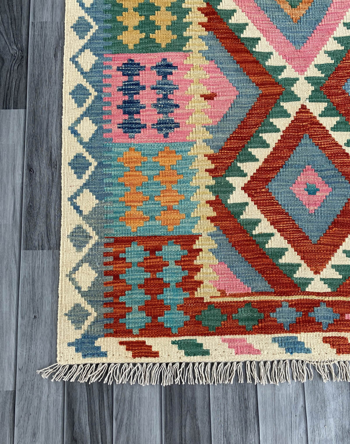 Handmade Afghan Chobi Kilim Rug 195x155 cm KAS#747