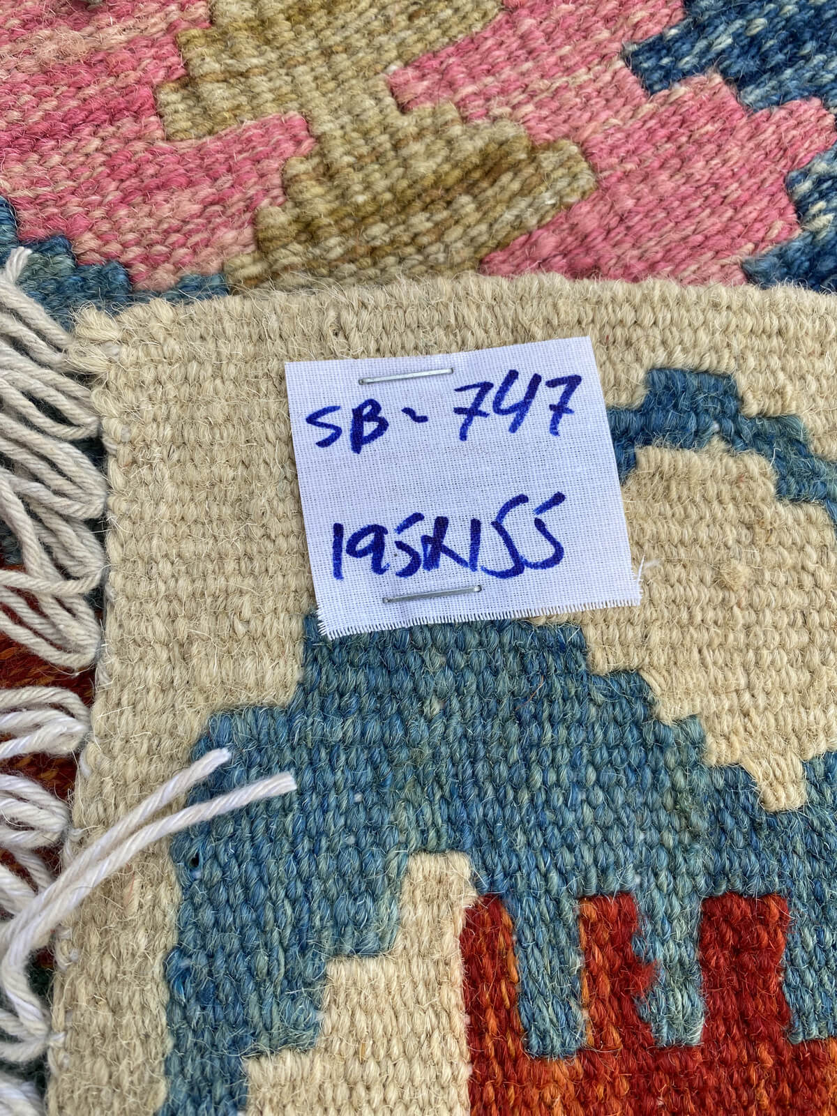 Handmade Afghan Chobi Kilim Rug 195x155 cm KAS#747