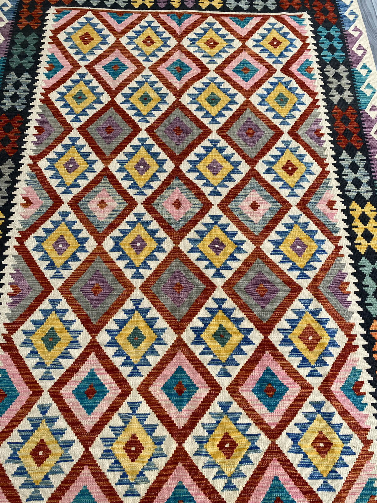 Handmade Afghan Chobi Kilim Rug 237x180 cm KAS#751