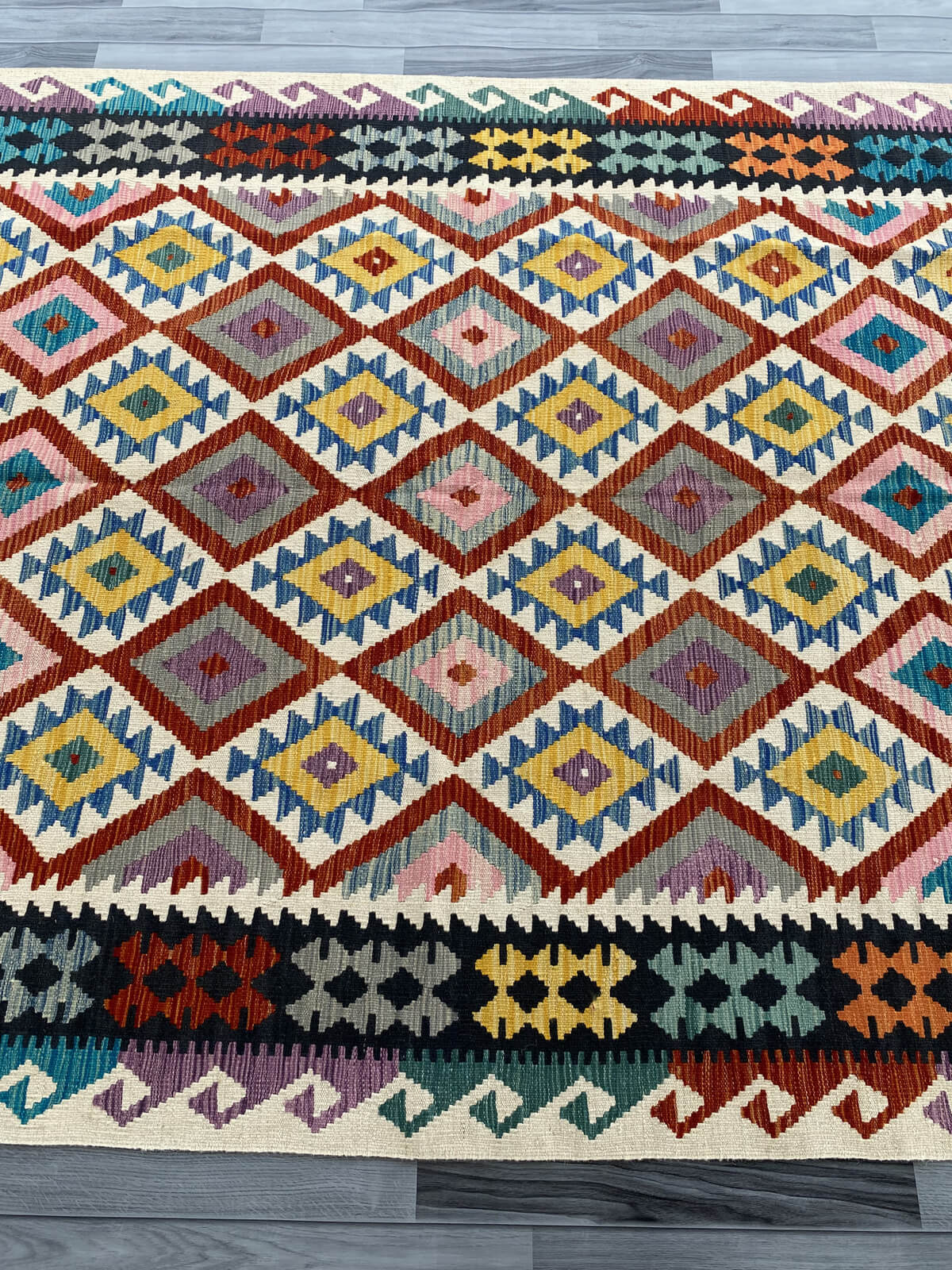 Handmade Afghan Chobi Kilim Rug 237x180 cm KAS#751