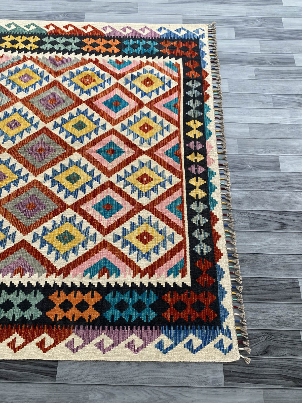 Handmade Afghan Chobi Kilim Rug 237x180 cm KAS#751