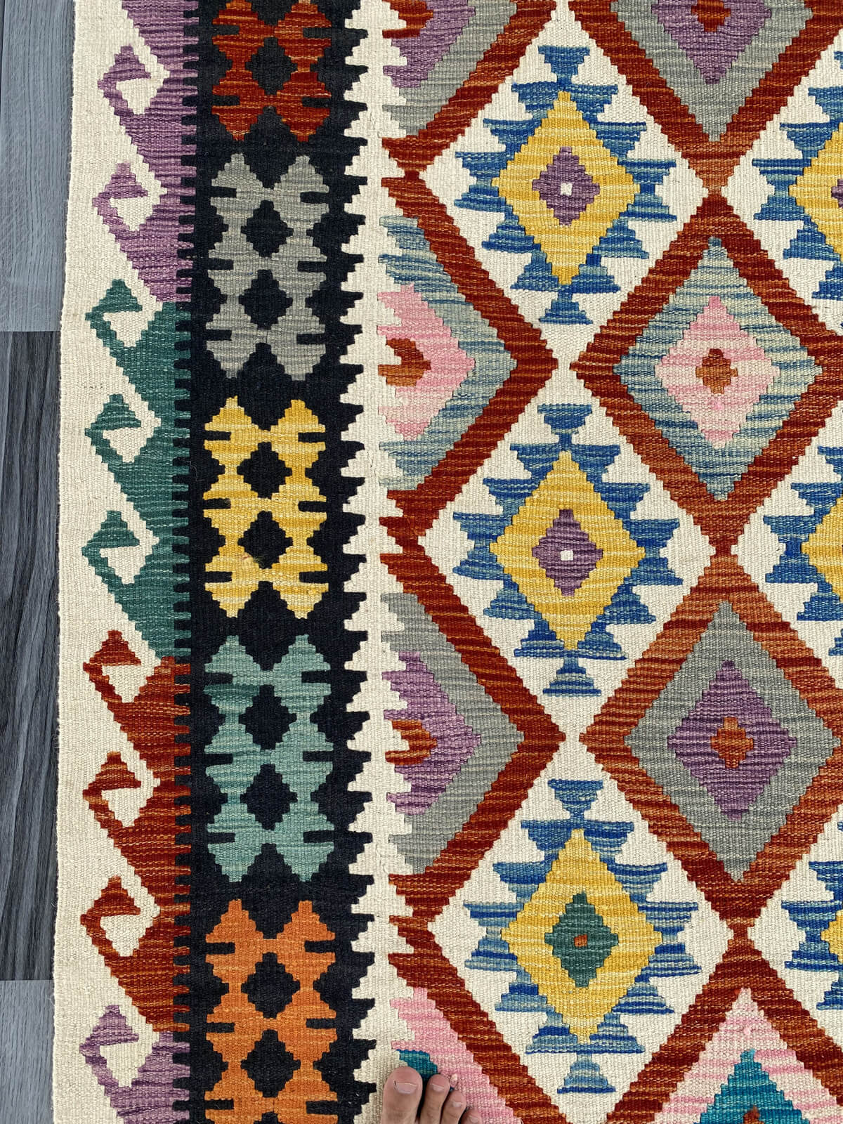 Handmade Afghan Chobi Kilim Rug 237x180 cm KAS#751