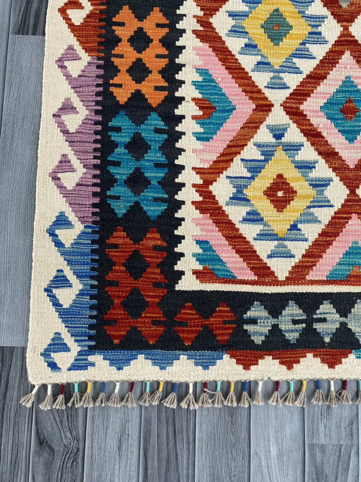 Handmade Afghan Chobi Kilim Rug 237x180 cm KAS#751
