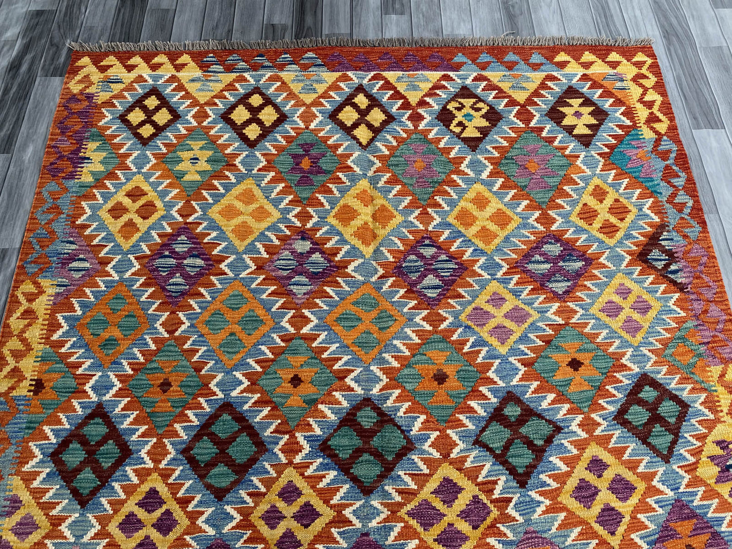 Handmade Afghan Chobi Kilim Rug 251x184 cm KAS#752