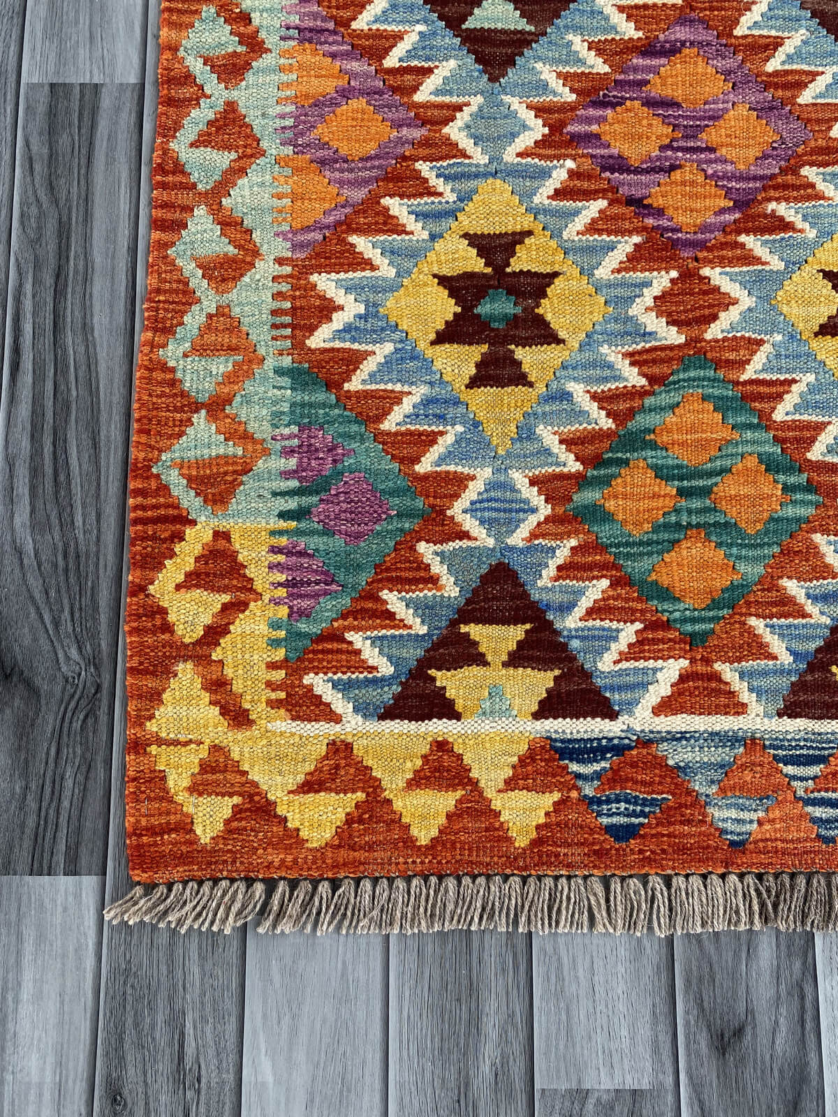 Handmade Afghan Chobi Kilim Rug 251x184 cm KAS#752