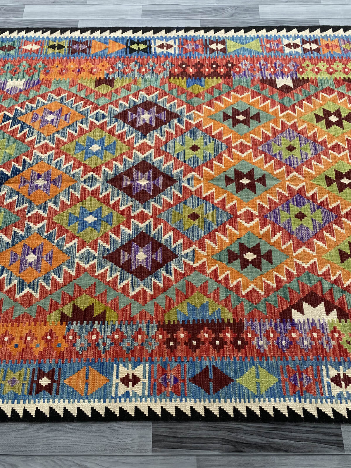 Handmade Afghan Chobi Kilim Rug 246x171 cm KAS#753