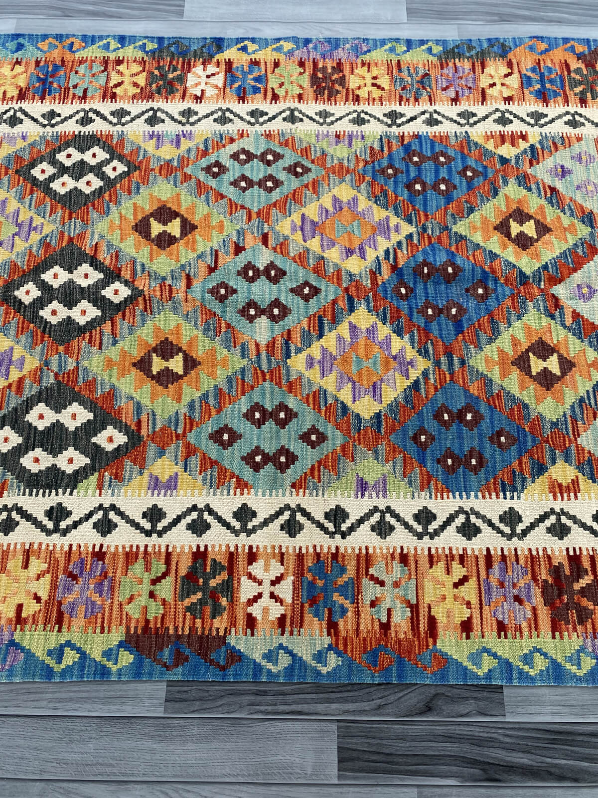 Handmade Afghan Chobi Kilim Rug 202x154 cm KAS#754