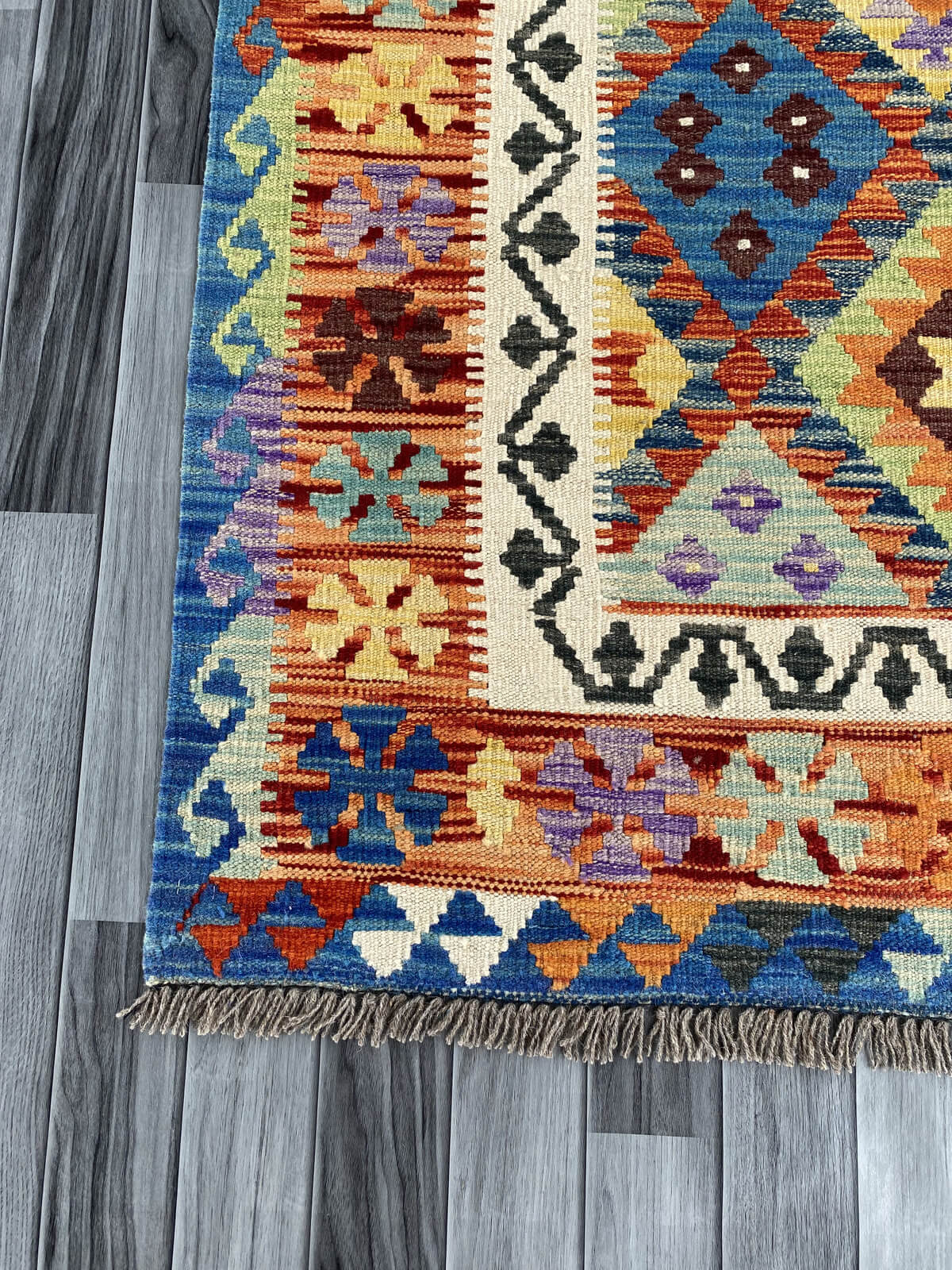 Handmade Afghan Chobi Kilim Rug 202x154 cm KAS#754