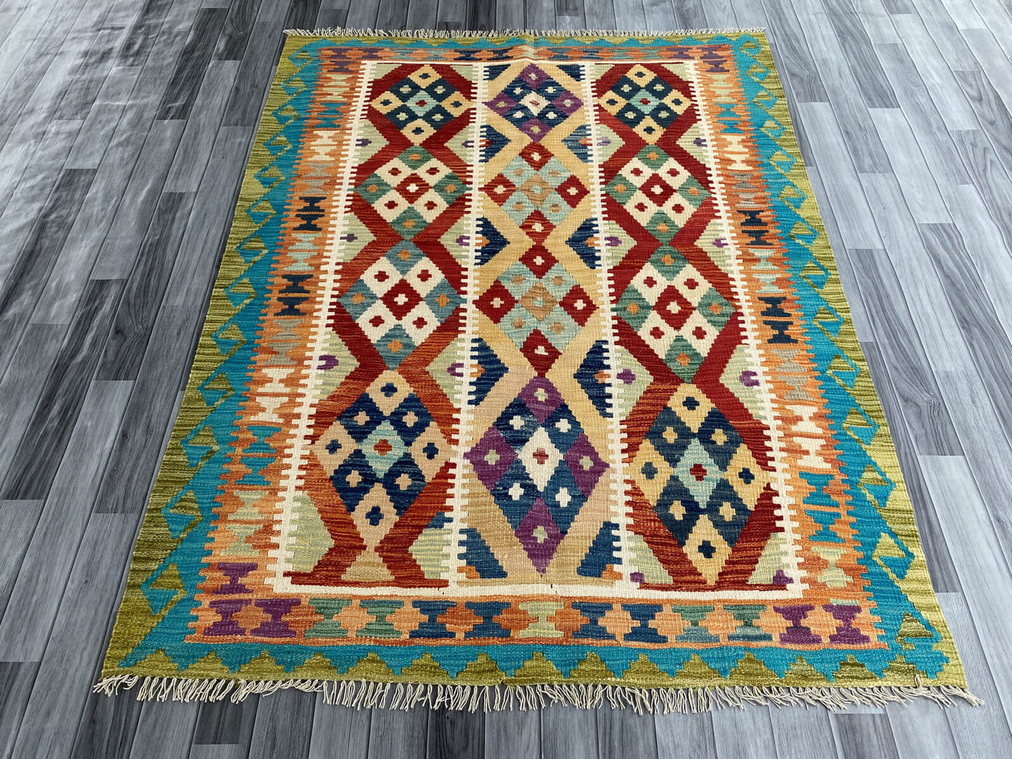 Handmade Afghan Chobi Kilim Rug 198x150 cm KAS#756