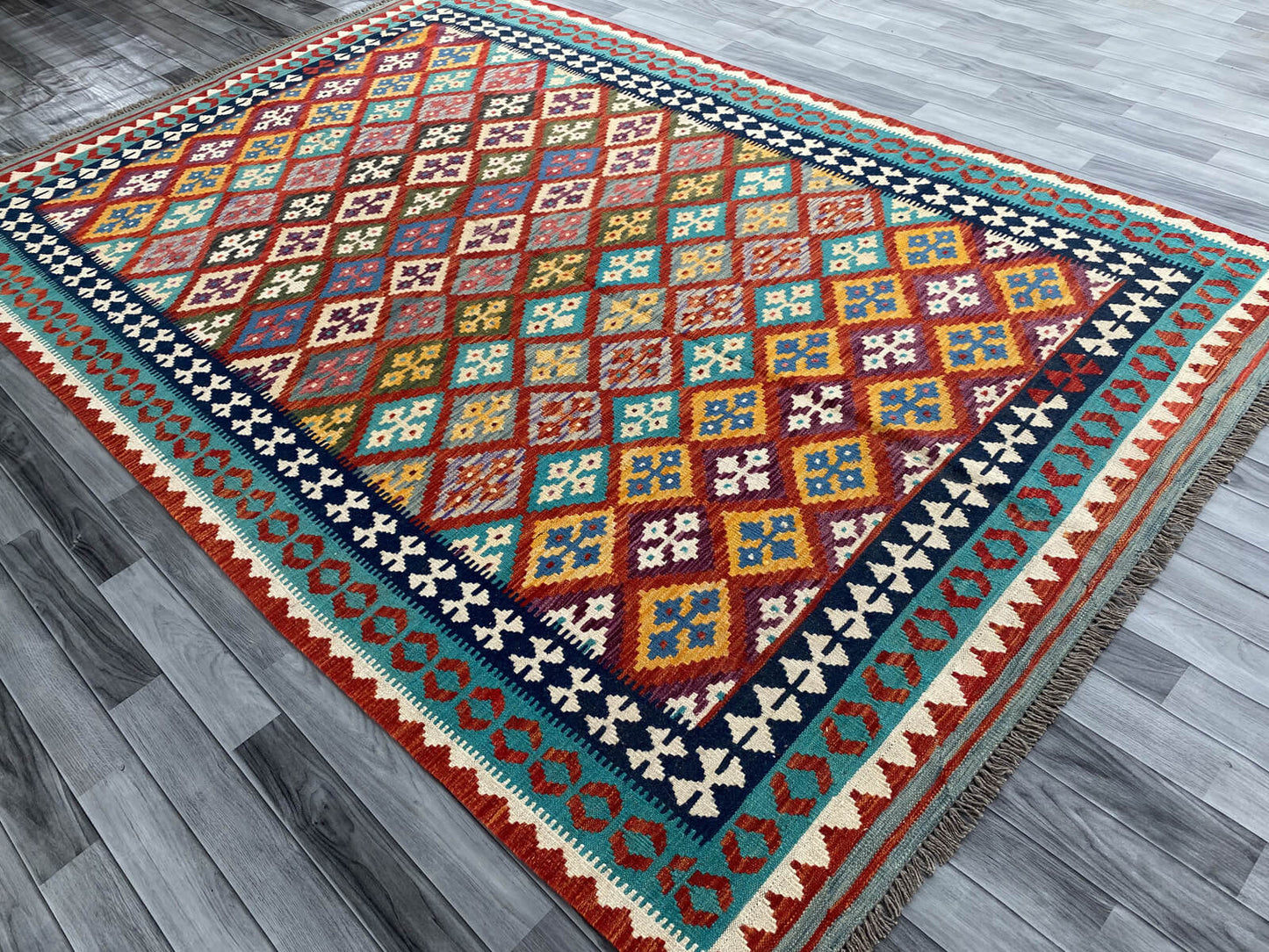 Handmade Afghan Chobi Kilim Rug 310x202 cm KAS#761