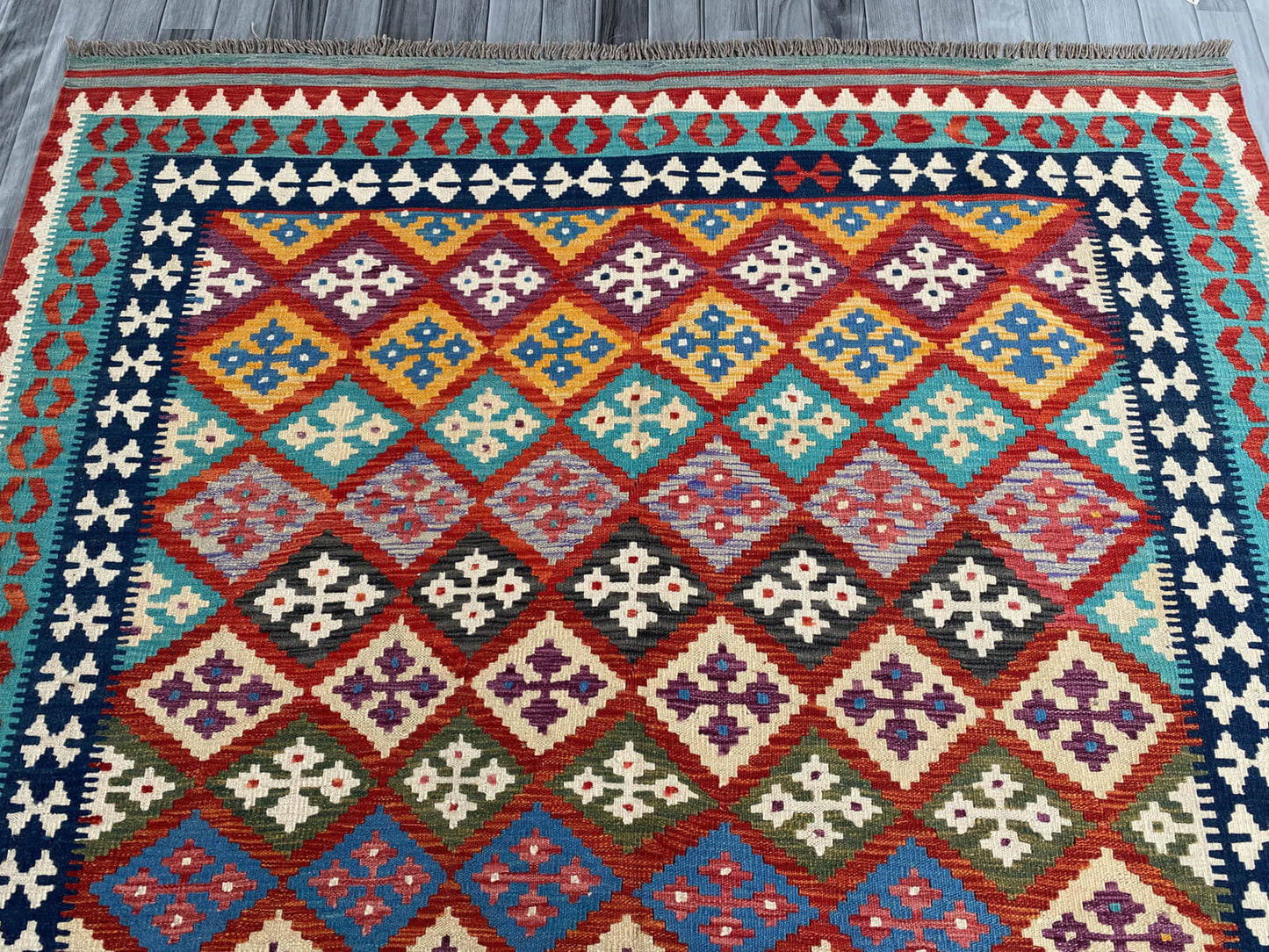 Handmade Afghan Chobi Kilim Rug 310x202 cm KAS#761