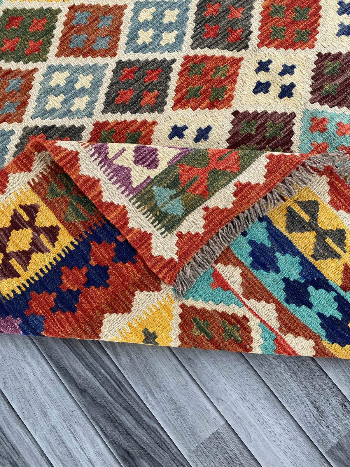 Handmade Afghan Chobi Kilim Rug 294x204 cm KAS#764