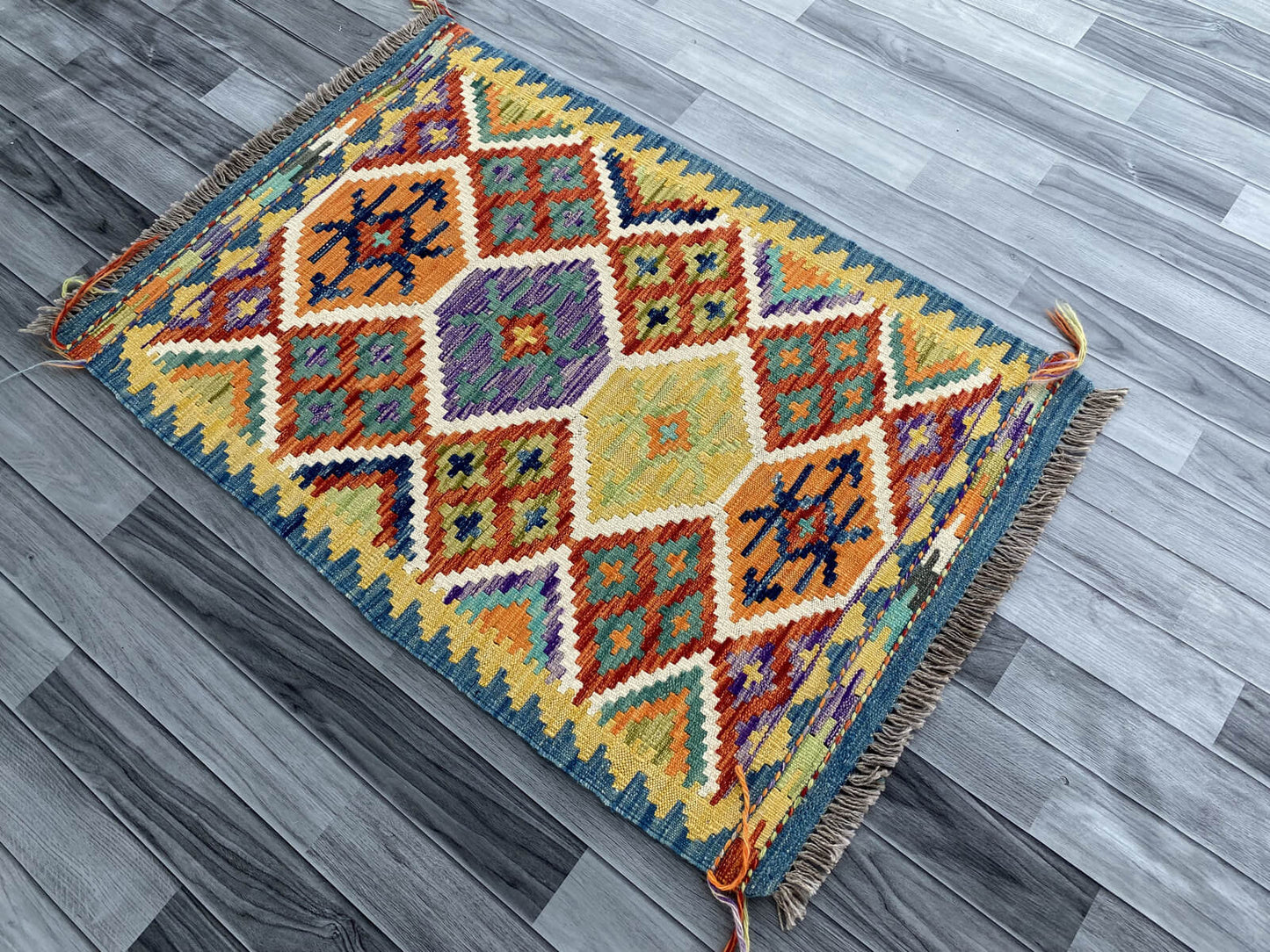 Handmade Afghan Chobi Kilim Rug 120x80 cm KAS#768