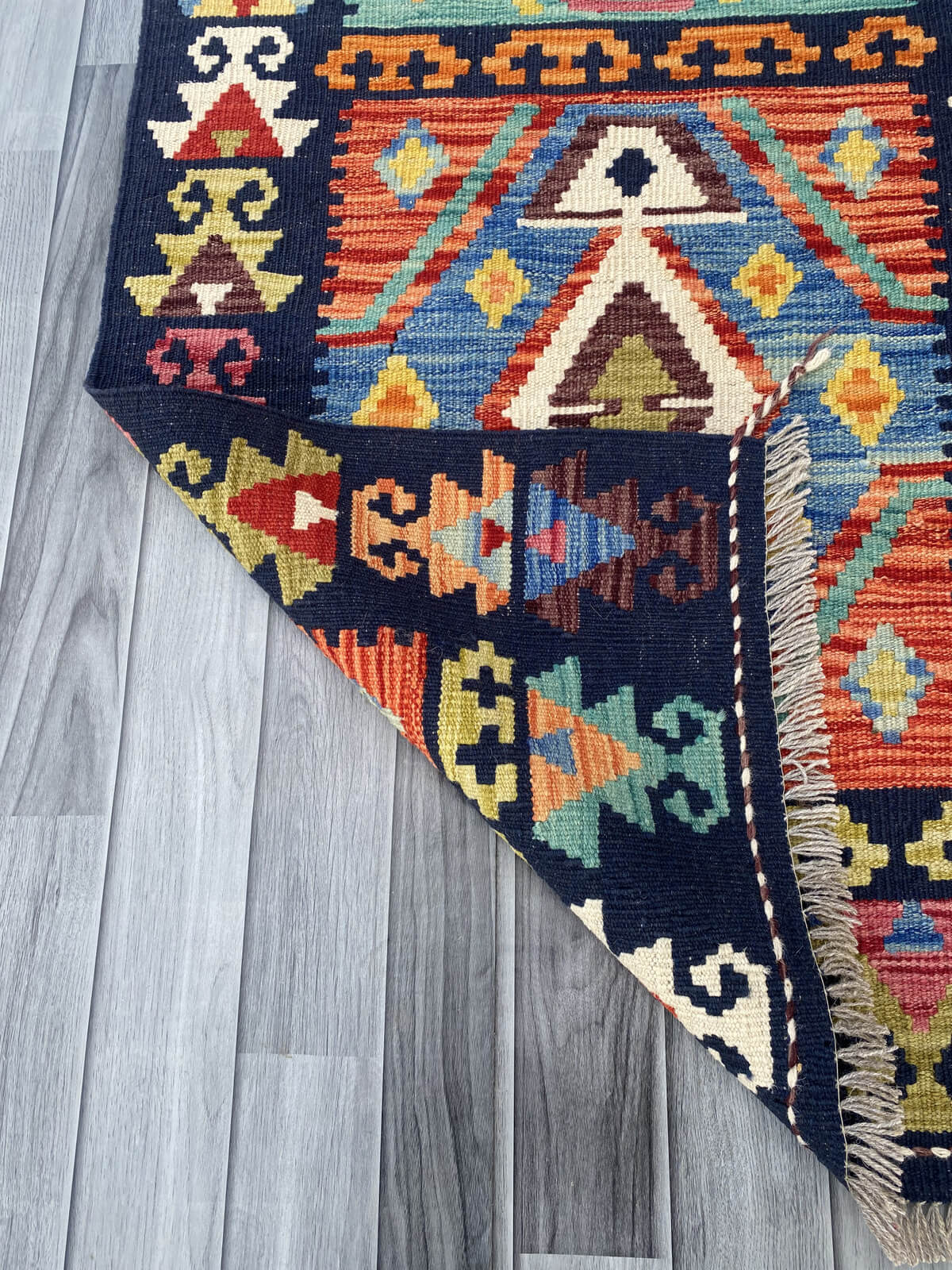 Handmade Flat Weave Kilim Rug 491 cm x 81 cm SK#1118