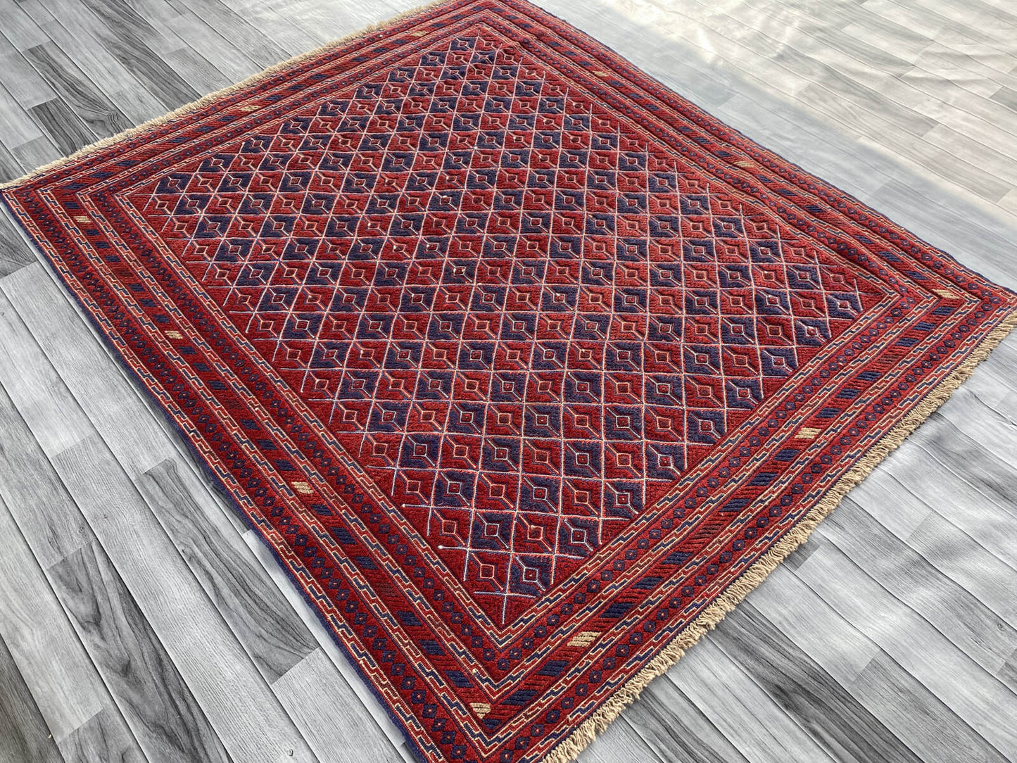 Handmade Afghan Tribal Meshwani Rug 185x160 cm KAS#772