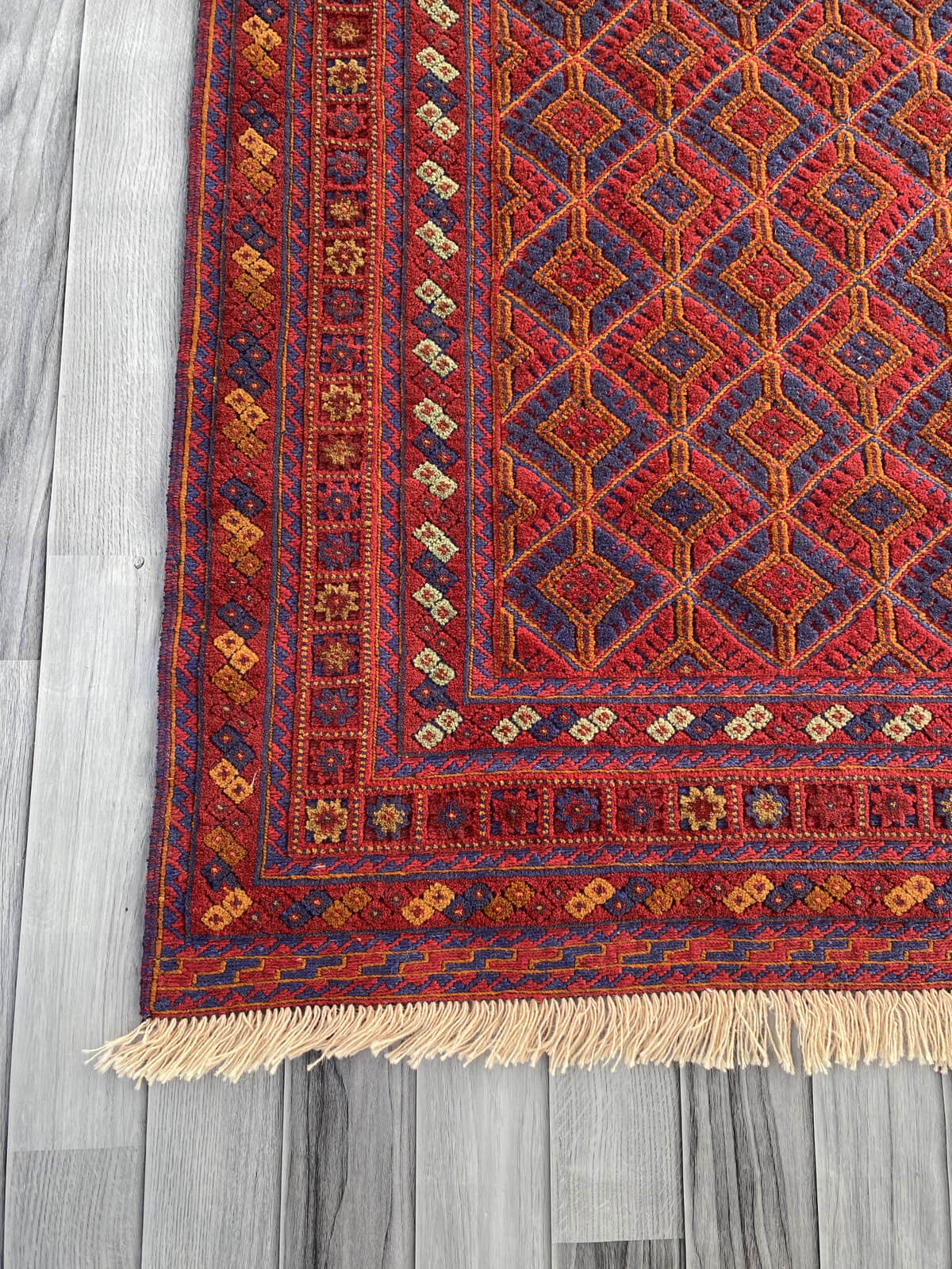 Handmade Afghan Tribal Meshwani Rug 195x155 cm KAS#774