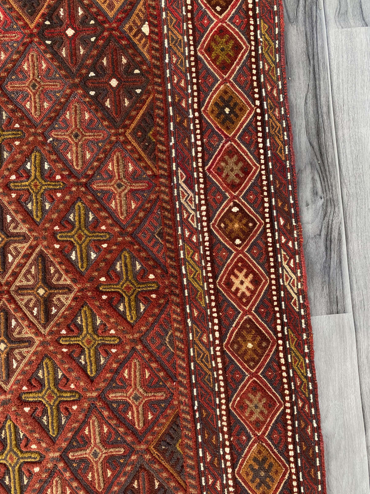 Handmade Afghan Tribal Meshwani Rug 142x123 cm KAS#780