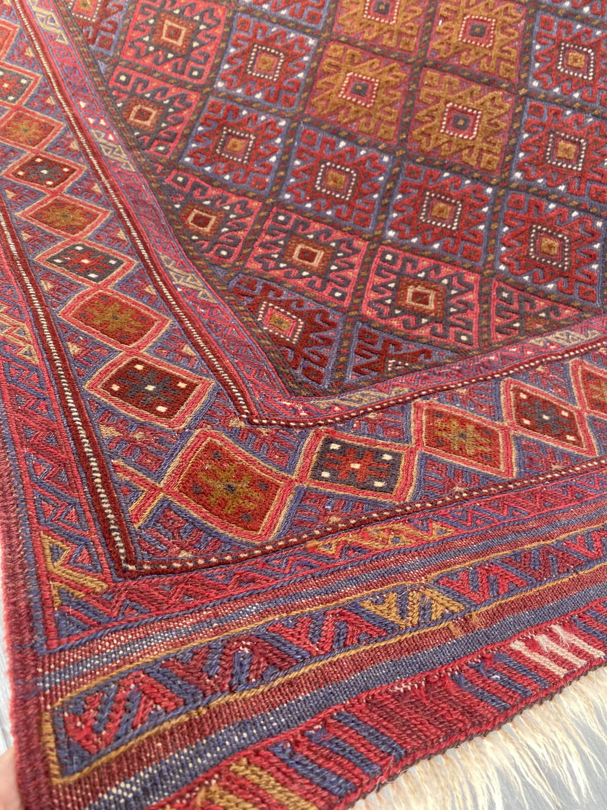 Handmade Afghan Tribal Meshwani Rug 143x121 cm KAS#783
