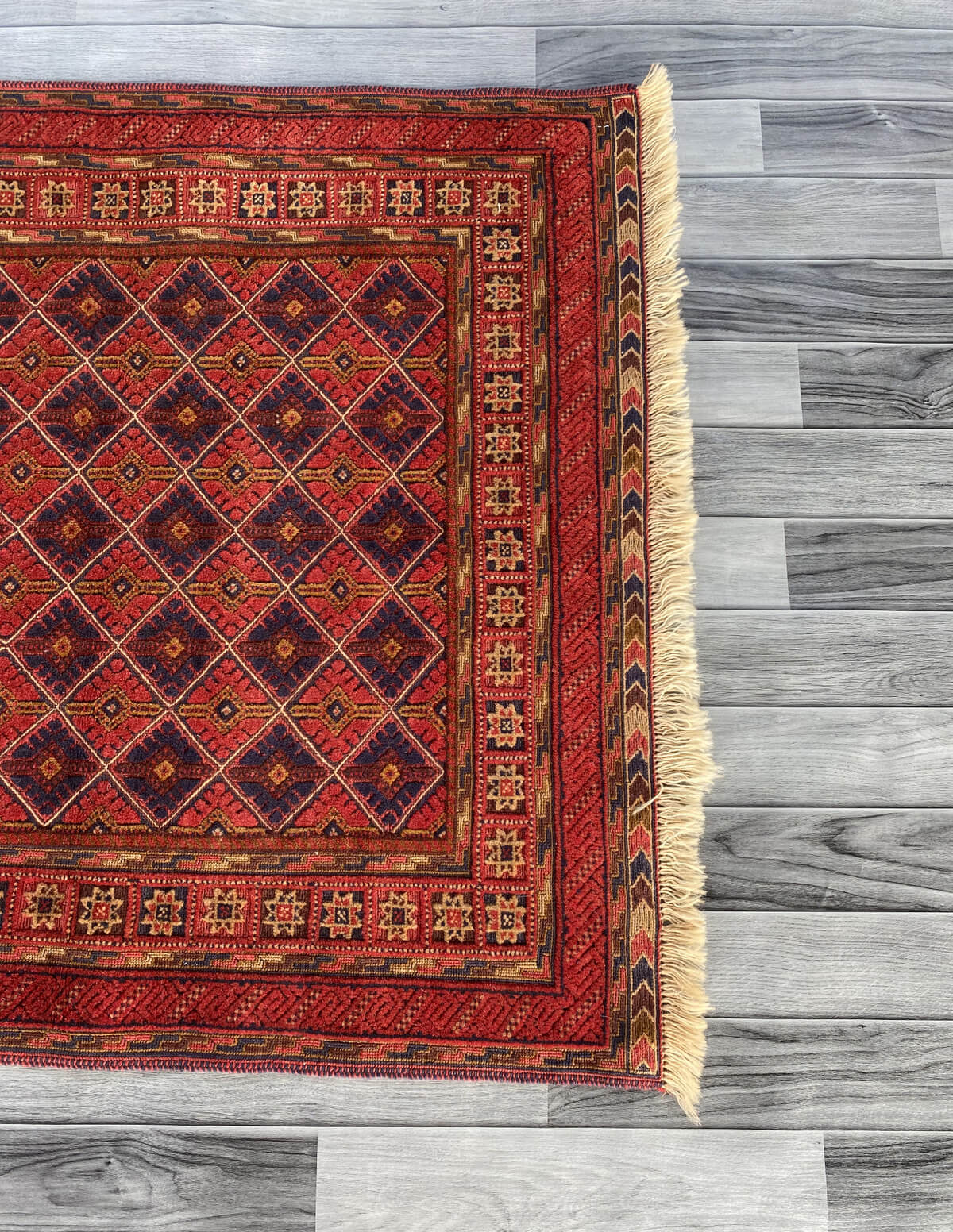 Handmade Afghan Tribal Meshwani Rug 112x106 cm KAS#786