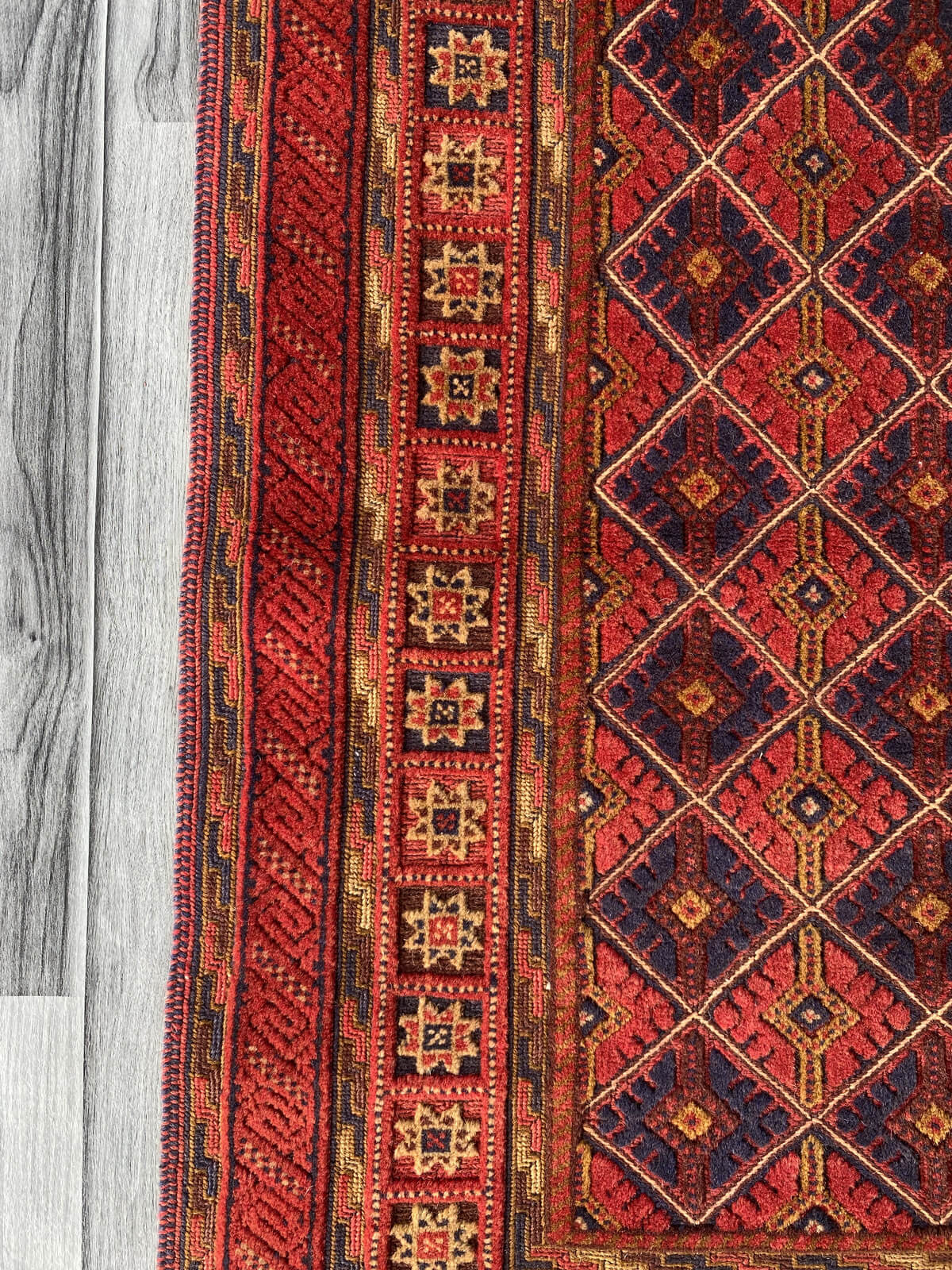 Handmade Afghan Tribal Meshwani Rug 112x106 cm KAS#786
