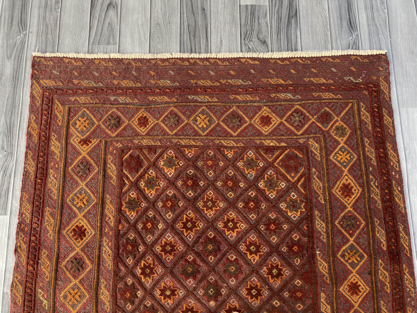 Handmade Afghan Tribal Meshwani Rug 129x115 cm KAS#788
