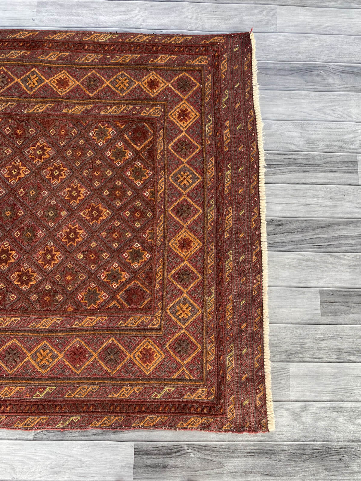 Handmade Afghan Tribal Meshwani Rug 129x115 cm KAS#788