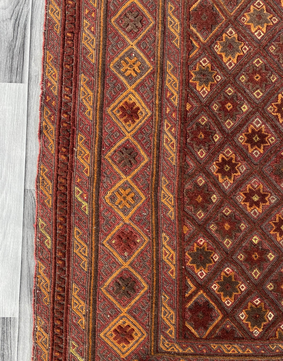 Handmade Afghan Tribal Meshwani Rug 129x115 cm KAS#788