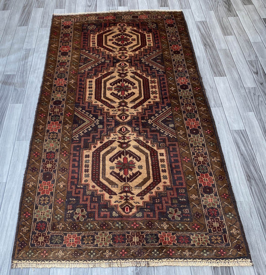 Handmade Afghan Balochi Rug 210x118 cm KAS#790
