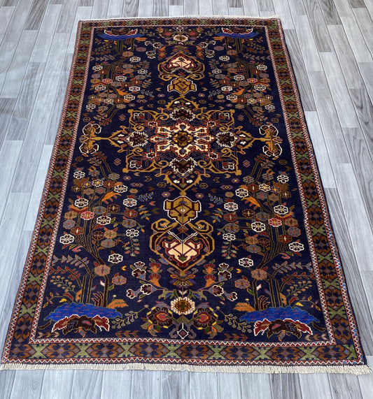 Handmade Afghan Balochi Rug 207x124 cm KAS#791