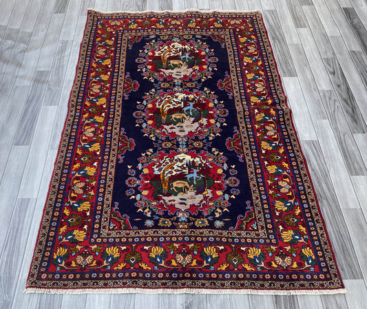 Handmade Afghan Balochi Rug 195x132 cm KAS#793