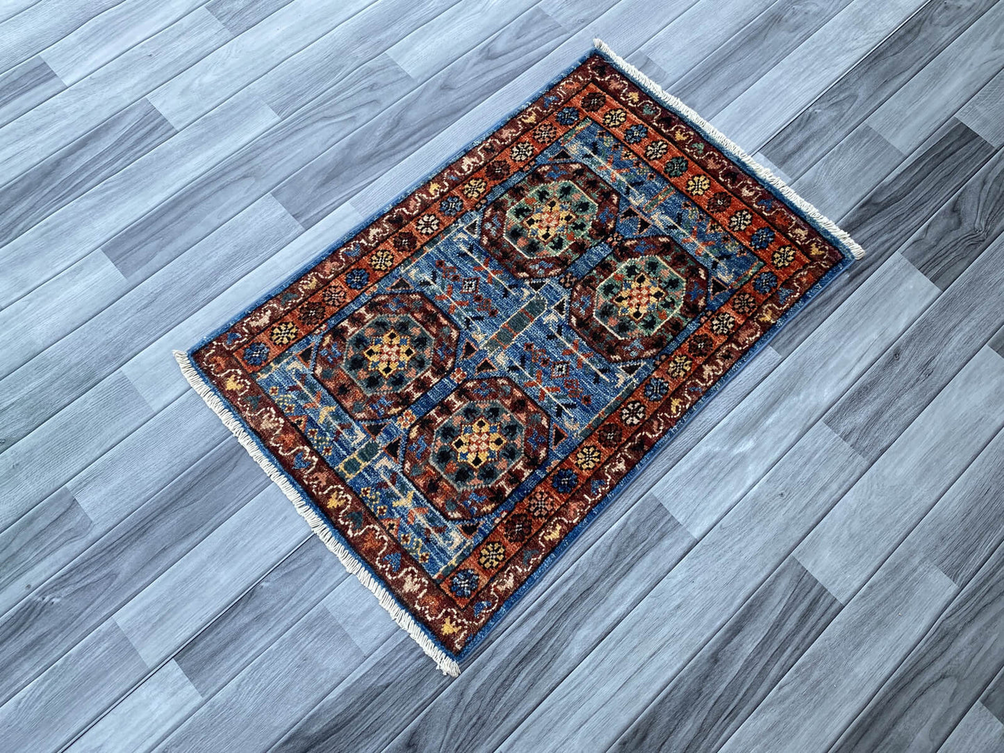 Handmade Afghan Chobi Rug 89x59 cm KAS#800
