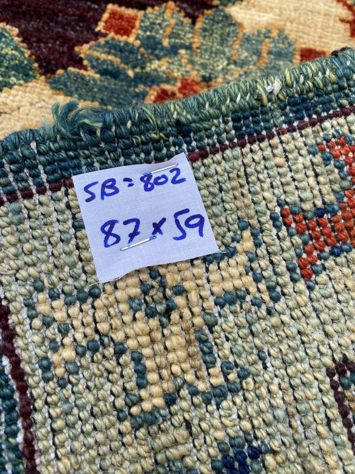 Handmade Afghan Chobi Rug 87x59 cm KAS#802