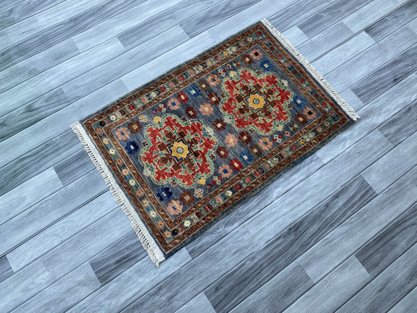 Handmade Afghan Chobi Rug 89x61 cm KAS#803