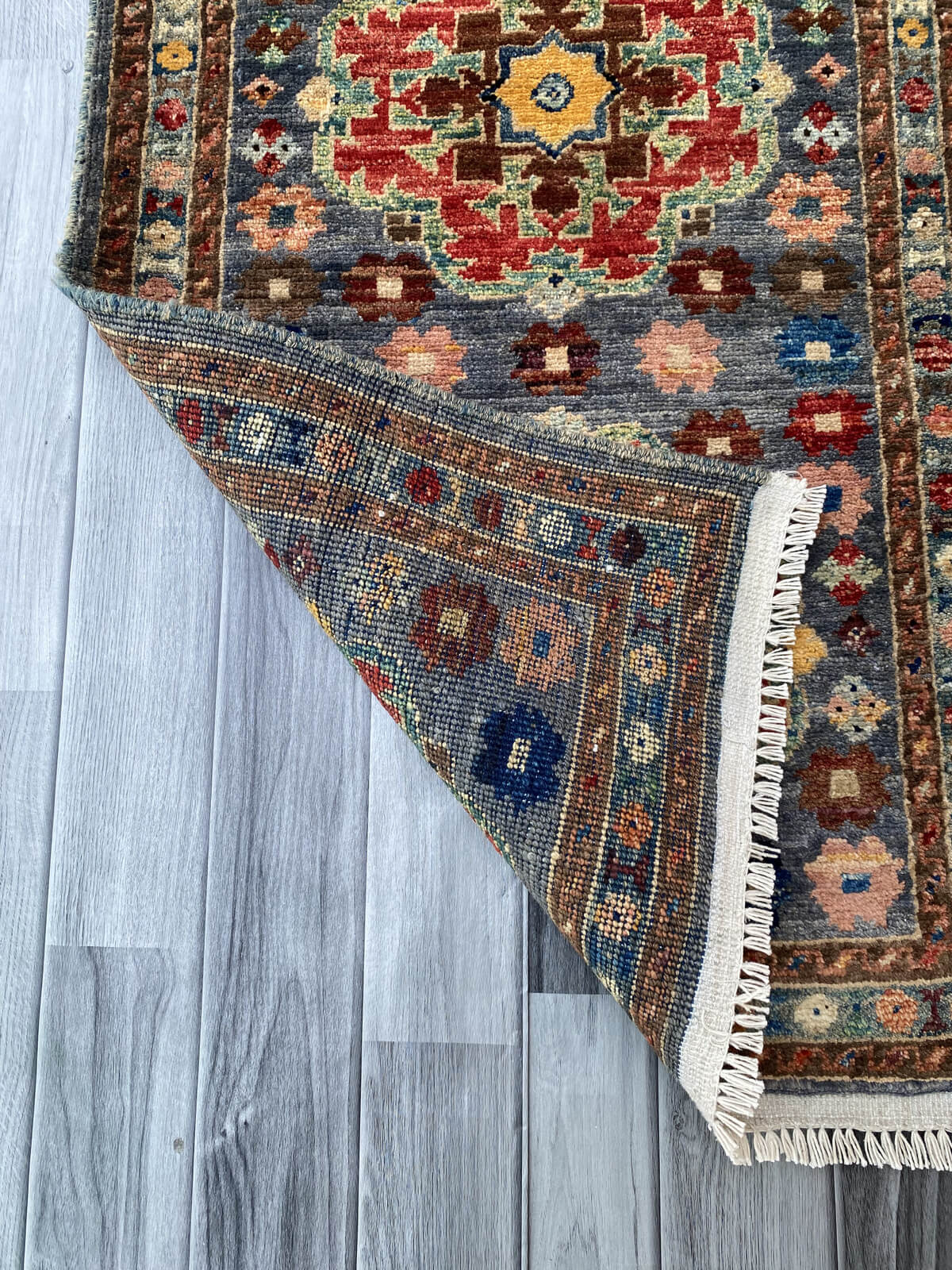 Handmade Afghan Chobi Rug 89x61 cm KAS#803