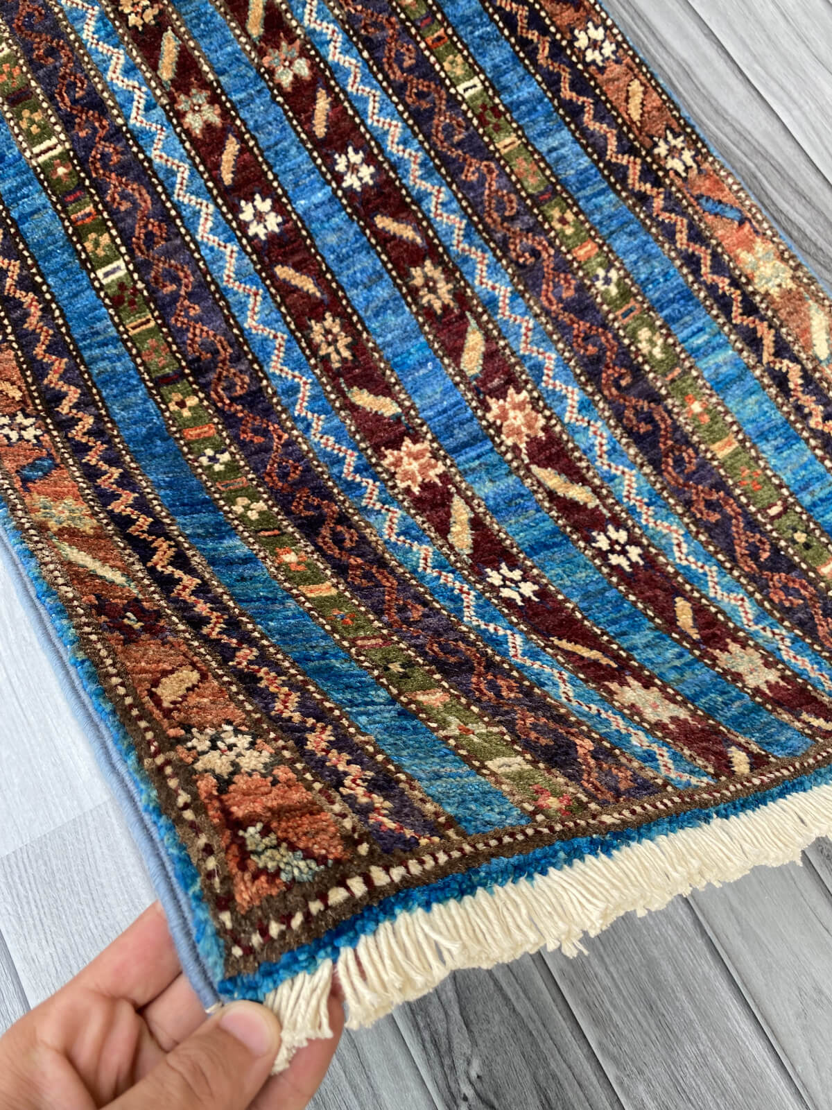 Handmade Afghan Chobi Rug 93x60 cm KAS#805