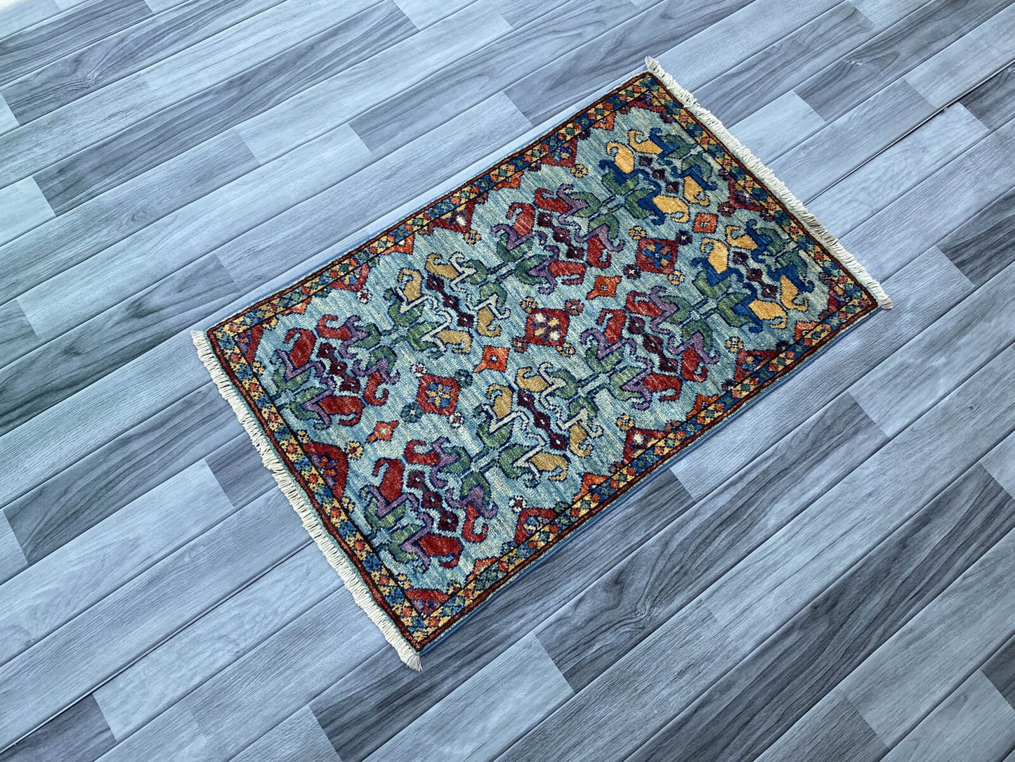 Handmade Afghan Chobi Rug 92x57 cm KAS#806