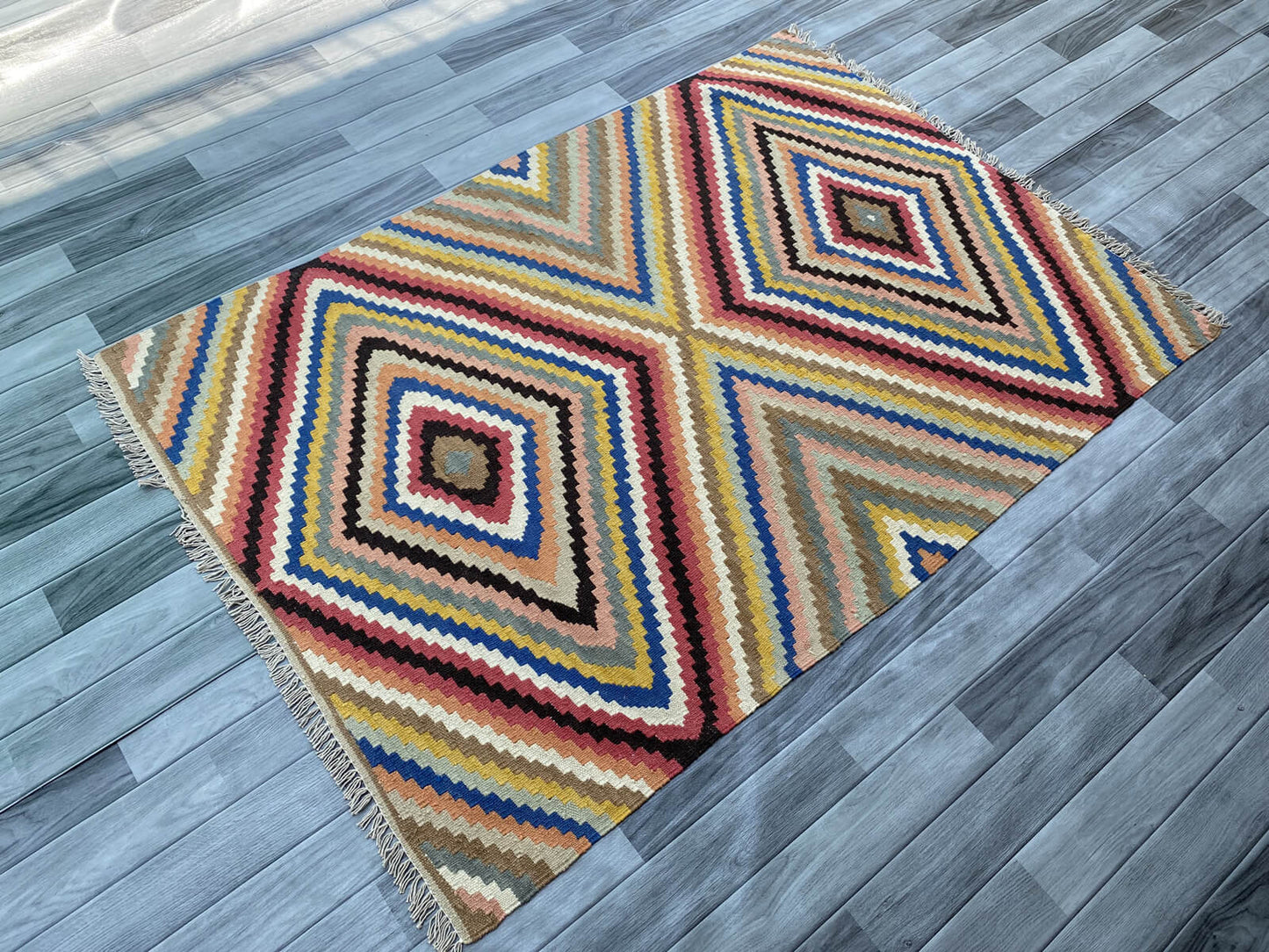 Handmade Afghan Chobi Kilim Rug 169x119 cm KAS#807
