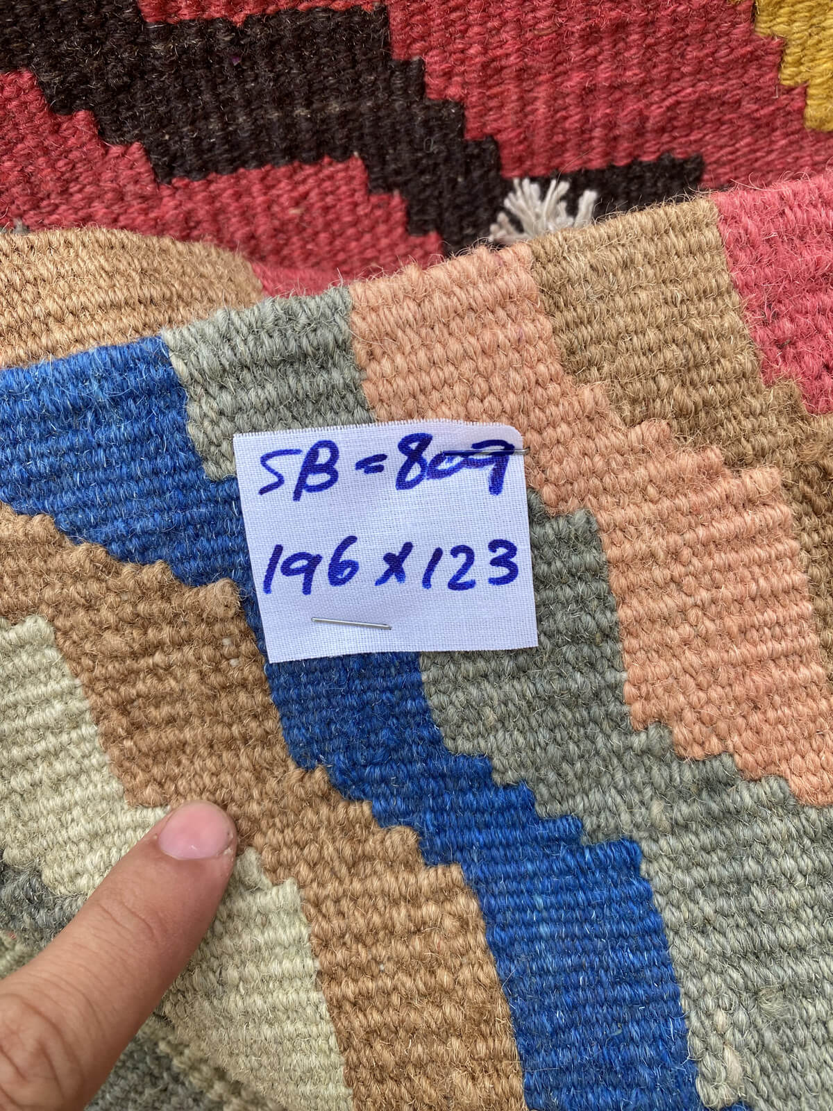 Handmade Afghan Chobi Kilim Rug 196x123 cm KAS#809