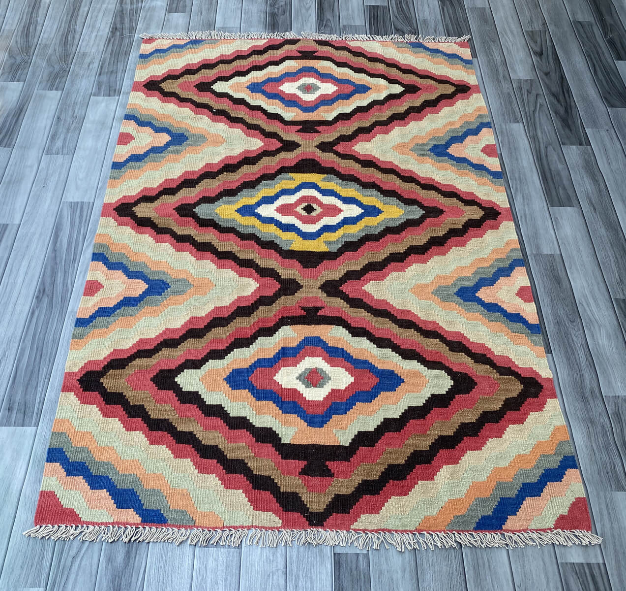 Handmade Afghan Chobi Kilim Rug 173x120 cm KAS#811