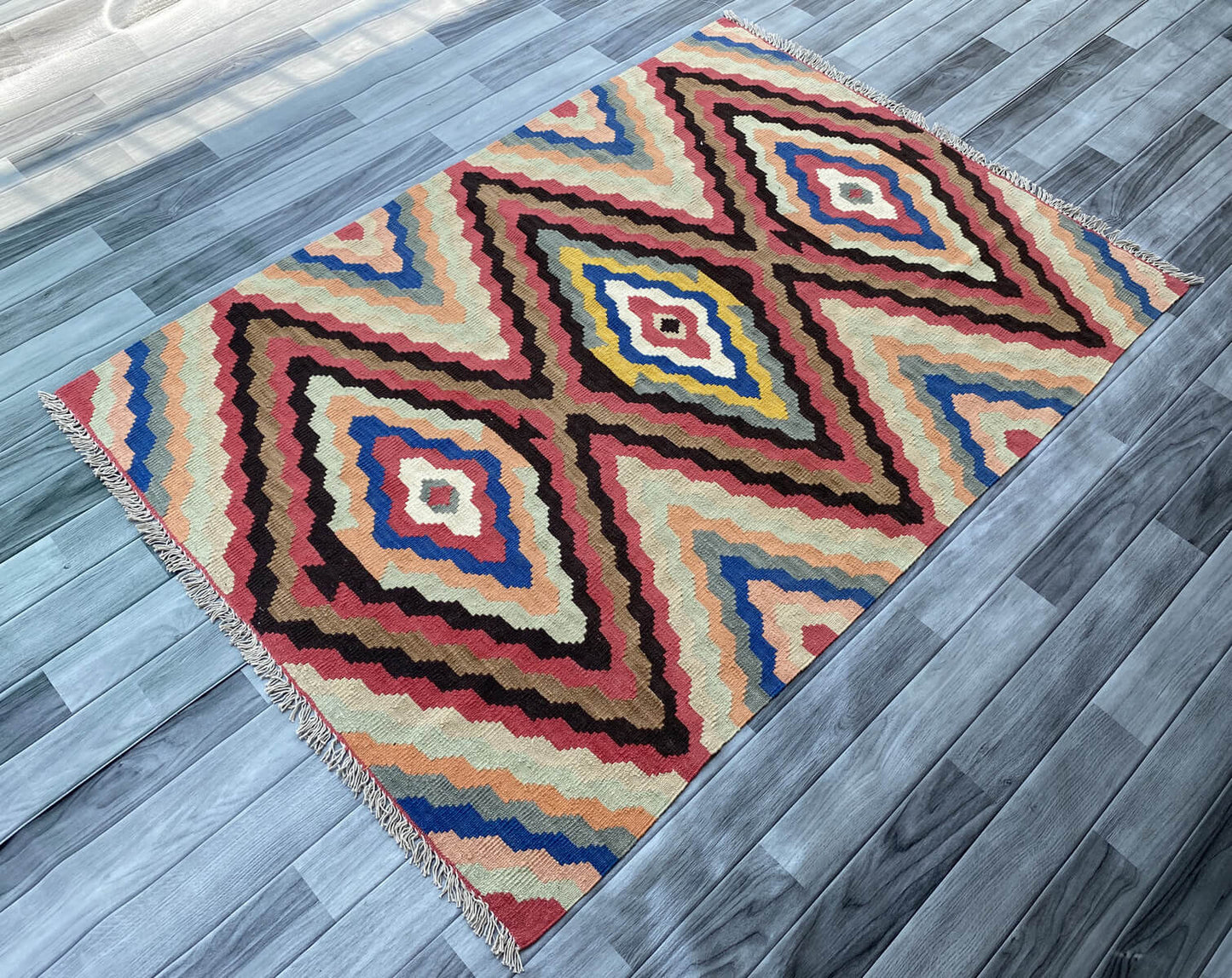 Handmade Afghan Chobi Kilim Rug 173x120 cm KAS#811