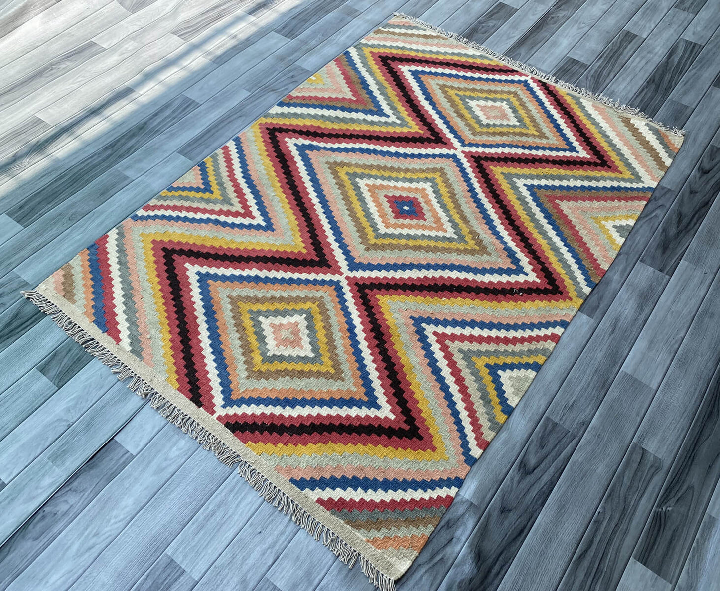 Handmade Afghan Chobi Kilim Rug 168x116 cm KAS#812